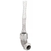 Liquid Tight Cord Connector with Strain Relief: 90 Degrees, Aluminum, 1 1/2 in MNPT (MPN 074011045)