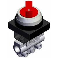 Mechanical Valve: VM100 Series, 2 Position Twist Actuator, 3 Ports, 1/8 in BSPT, Side-Ported Body (MPN VM130-01-34RA)