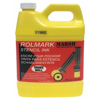 MARSH Stencil Ink: Yellow, 32 oz Container Size - Stencil Roller Ink