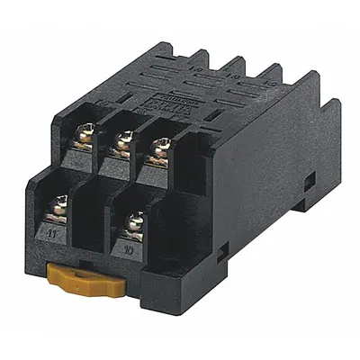 OMRON Relay Socket: 10 A Rating, DIN-Rail & Surface Socket Mounting, 11 Pins - Combination DIN-Rail & Surface-Mounted Sockets