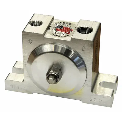 MILLENNIUM Pneumatic Vibrator: 1,300 lbf, 7,200 vpm, 3/8 in NPT, MHI, 70 dBA - Chemical Resistant Turbine & Ball Vibrators