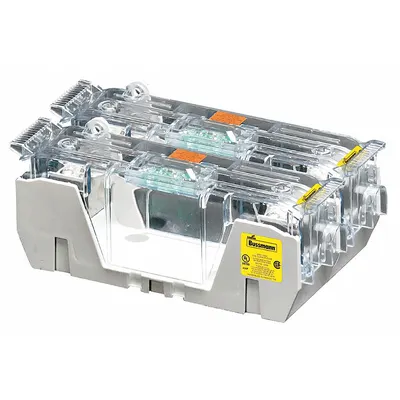 BUSSMANN Fuse Block: Open Block Design, 2 Pole, 250 V AC, Box Lug - Fuse Blocks for UL Class H & K Fuses