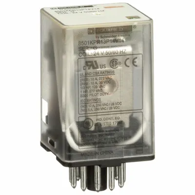 SCHNEIDER General Purpose Relay: Socket Mounted, 10 A Current Rating, 24V AC, 3PDT - Socket-Mounted Relays
