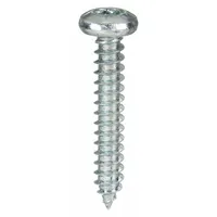 Sheet Metal Screw: #10 Size, 1 3/4 in Lg, Steel, Zinc-Plated, Torx®/Star, Pan, 25 PK (MPN 401260)