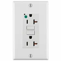 LEVITON Duplex Receptacle: Hospital Grade Fed. Spec., Duplex, 5-20R, White, GFCI, 125V AC, 20 A (MPN GFNT2-HGW)