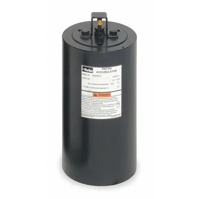 Parker Piston Accumulator: 116 cu in Fluid Volume, 126 cu in, 397 gpm Max. Flow - Piston Accumulators