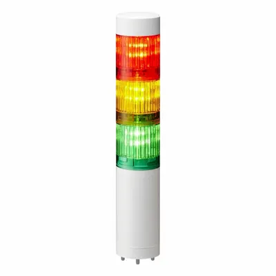 PATLITE Tower Light Assembly: 3 Tier, No Sounder Tier, IP65, Amber/Green/Red, Direct Wire - Three-Tier Tower Light Assemblies