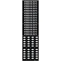 Pipe Marker: Nitrogen 180-200 PSI, Black, White, Fits 3/4 in and Smaller Pipe O.D., 3 Pipe Markers (MPN 86334)