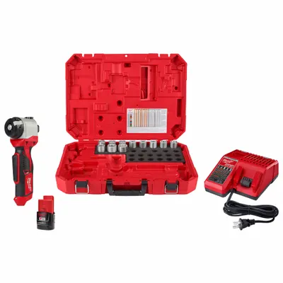 MILWAUKEE 2435AL-21 Cable Stripper Kit, For Aluminum, 11 Bushings, 750 kcmil Max - Milwaukee Wire & Cable Strippers