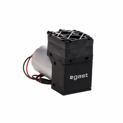 GAST Compressor/Vacuum Pump: 1/64 hp, 12V DC, 14 in Hg Max Vacuum - Diaphragm Combination Compressor & Vacuum Pumps