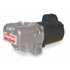 Self-priming centrifugal pump with ODP motor enclosure, rated 1-1/2 to 3 HP. Operates on 115/230V AC, delivers up to 96 ft max head, and features 1-1/2 inch compatible intake and discharge connections. Suitable for water transfer, dewatering, and irrigation applications where the pump must lift water from a lower source.