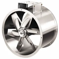 This unassembled belt-drive fan is designed for moving corrosive vapors in industrial ventilation systems. It features a 24-inch blade, delivers 6470 cfm at 0.000 in SP, and is powered by a 3-phase, 3/4 hp motor with a Totally Enclosed Fan Cooled enclosure, operating at 208-230/460V AC. The fan includes a drive package and is intended for horizontal mounting. Not rated for hazardous locations.