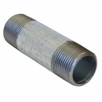 Pipe Nipple: 1/2 in Nominal Pipe Size, 4 in Lg, Schedule 80, Galvanized Steel, Threaded on Both Ends
