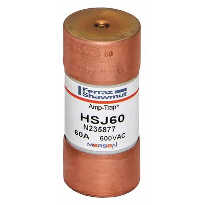 MERSEN Fuse: HSJ Series, Class J, Cylindrical Body, Very-Fast-Acting, 60 A, 600 V AC - Very-Fast-Acting Cylindrical Fuses