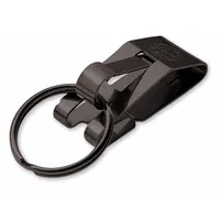 Key Chain: 1 1/4 in Key Ring Dia, Stainless Steel, Black, 3/4 in Overall Wd, 10 PK (MPN 47010)
