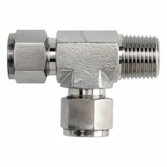 This clean and bagged single-ferrule stainless steel fitting features a Compression x MNPT x Compression configuration. Part of the NS2605 series, it is compatible with Parker CPI brands. Used for connecting instrumentation tubing in process control, chemical, and petrochemical systems.