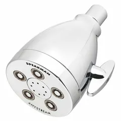 This fixed showerhead from the Hotel S-2005-H series is constructed with brass and plastic components. It delivers a fixed flow rate of 1.75 gpm and offers multiple spray patterns. Suitable for use in hospitality and commercial facilities where consistent water flow and pattern selection are required.
