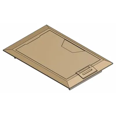 STEEL CITY Floor Box Cover: Rectangular, Gold, Brass, Brushed - Brass Electrical Floor Box Covers