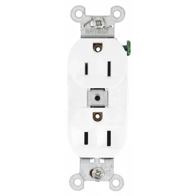 BRYANT 5262BW Duplex Receptacle, 5-15, White, 125V AC, 15 A, 2 Pole/3 Wire - General Purpose Receptacles