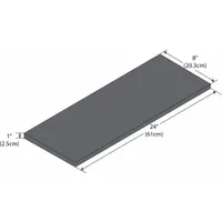 Shelf: 24 in Overall Lg, 8 in Overall Wd, 1 in Overall Ht, Phenolic, Black (MPN GRPS0824)