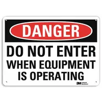 Danger Sign: Aluminum, Mounting Holes Sign Mounting, 7 in x 10 in Nominal Sign Size, 0.04 in Thick (MPN U3-1325-NA_10x7)