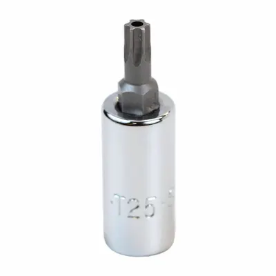SK PROFESSIONAL TOOLS Socket Bit: 1/4 in Drive Size, Security Torx Tip, T25 Tip Size - Security Torx Bit Sockets