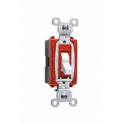 PASS & SEYMOUR Wall Switch: Toggle Switch, Single Pole, Maintained, White - Toggle Wall Switches