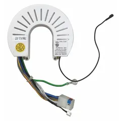 This remote control accessory is designed for use with compatible fan systems. It allows users to adjust fan settings from a distance, suitable for industrial or commercial environments. The unit is white and measures 3 inches in length.