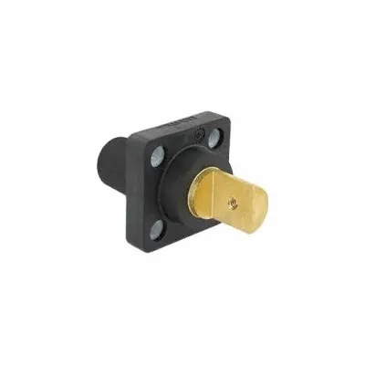LEVITON Single Pole Receptacle: Black, Straight Taper Nose Mating - Receptacles with Bus Bar Terminations