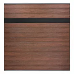 This horizontal fence section panel features a black aluminum frame and topper with black wood plastic composite inlay boards. Overall dimensions are 6 ft width by 6 ft height. Posts are not included. Suitable for use as a topper section to add height and privacy to existing fence runs.