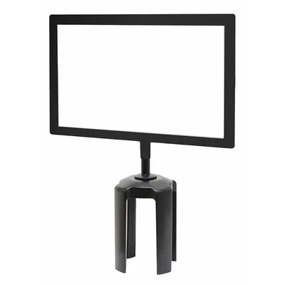 TENSABARRIER Sign Frame for Post Tops, Black, Steel, FRAME-HDSC-33-8511HD-H - Sign Frames for Post Tops