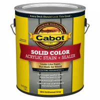 This exterior-grade, water-based combination stain and sealer provides a solid, uniform color with an eggshell sheen. Formulated for wood surfaces, it is supplied in a 1-gallon container in the Driftwood color. Suitable for outdoor wood projects such as fences, decks, and siding