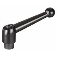 This ball-style adjustable handle from KIPP features a zinc body with steel thread and a threaded hole for manual adjustment. With a 5/16"-18 thread size and 79 mm length, it is suited for clamping, positioning, and adjusting machinery components in jigs, fixtures, and assembly equipment