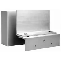 Aluminum mounting bracket for attaching access-control hardware to doors or frames. Measures 8 1/2 inches long by 3 1/2 inches high. Suitable for commercial and industrial security installations