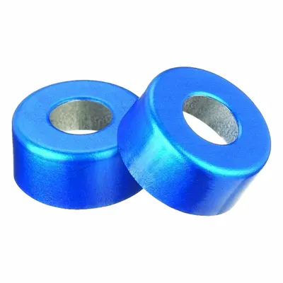 WHEATON Lab Bottle Caps: 13 mm Dia, Blue, Aluminum, Unlined, 1,000 Closures Included - Snap On Bottle Caps