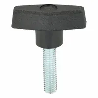INNOVATIVE COMPONENTS Hand Knob: T, Plastic w/ Steel Thread, 3/8"-16 Thread, 1.5 in Thread Lg (MPN GN6C1500T5---21)