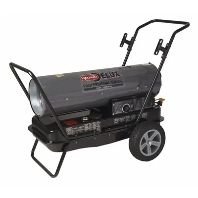 DYNA-GLO Portable Oil and Kerosene Torpedo Heater: Wheeled Mounted - Direct-Fired Portable Oil & Kerosene Torpedo Heaters