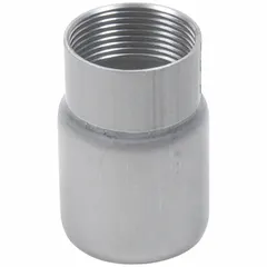 This BLUCHER push-fit pipe fitting is a straight connector made of stainless steel, with 2-inch female socket connections on both ends. It is rated for a maximum operating pressure of 29 psi and complies with ASME A112.6.3. Typical applications include joining two pipes in a straight line in drainage and plumbing systems.