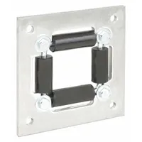 This roller guide assembly is designed for spring-return hose reels, featuring a silver aluminum bracket and a plastic roller. Its multi-direction return location allows flexible hose routing, reducing wear and tangling in industrial applications
