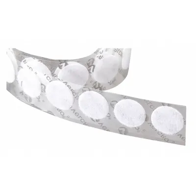 VELCRO BRAND 5/8 in White Loop Pre-Cut Disc with Adhesive Backing, Nylon, 192272 - Pre-Cut Discs