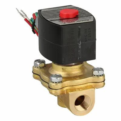 REDHAT Solenoid Valve: 2-Way, Normally Closed, 3/8 in Pipe Size, 110V AC/120V AC - 2-Way/2-Position, Normally Closed Solenoid Valves