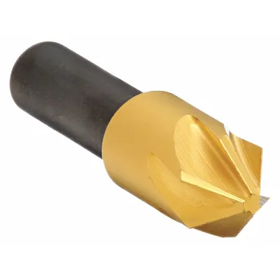 KEO 82° Six-Flute Countersink, 1/2 in Body Dia, TiN Coated High Speed Steel - Smooth-Finish Six-Flute Countersinks