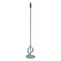 This mixing paddle features a spiral head design for blending paint in standard containers. With a 3/8 in shaft diameter and 24 1/2 in length, it is suited for use with a drill to mix paint and similar materials