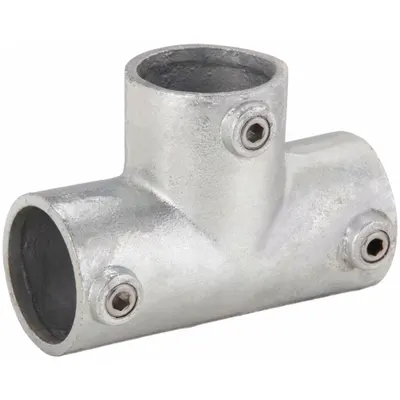OEM Cast Iron Three-Socket Tee, Zinc-Plated, 2 in - Cast Iron Crosses & Tees
