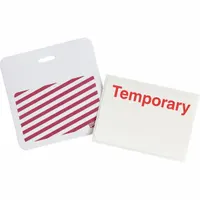 Card Clip On Badge: Visitor, Vinyl, White, 2 in Card Ht, 3 in Card Wd, 500 PK (MPN 95652)
