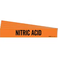Pipe Marker: Nitric Acid, Orange, Black, Fits 2 1/2 to 7 7/8 in Pipe O.D., 1 Pipe Markers, 5 PK (MPN 7396-1-PK)