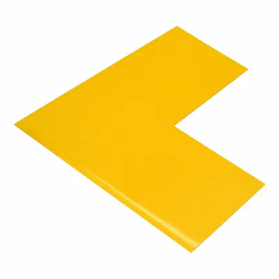 MIGHTY-LINE Floor Marking Shape: L, Solid, Yellow, No Legend, 4 in x 10 in, 50 mil Tape Thick - L-Shaped Floor Marking Tape