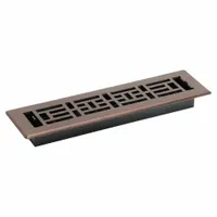 Floor Register: Floor, 13 1/2 in H, 3 3/4 in W, Decorative, Rubbed, Bronze, Steel Grille, One-Way (MPN AJH212-RB)