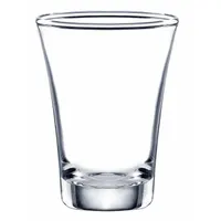 Clear glass shot glass with a 2 3/4 oz capacity, 2 7/8 in overall height, and 2 1/8 in diameter. Suitable for serving measured spirits in bars, restaurants, and hospitality settings
