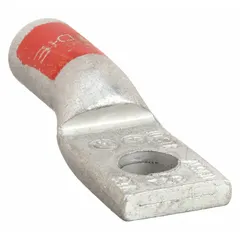 Aluminum one-hole compression lug for terminating 10 AWG solid or stranded copper wire to a #10 stud. Long-type body suitable for use in electrical panels, motor control centers, and power distribution systems.